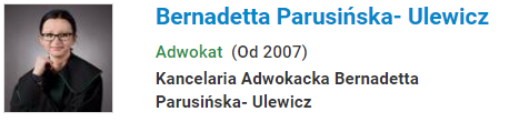 Kancelaria Adwokacka Bernadetta Parusińska- Ulewicz